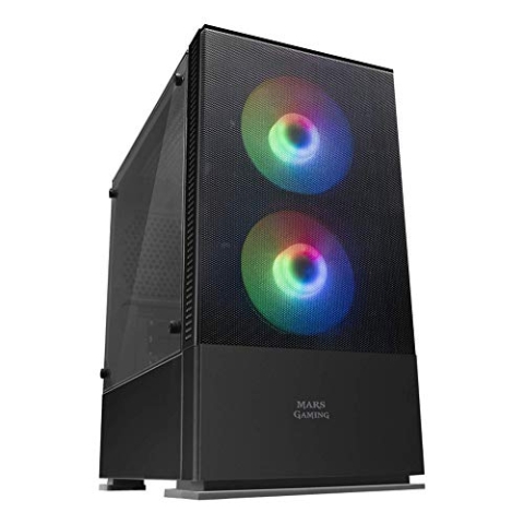 Mars Gaming MCZ, Premium-Kompakt-PC-Gehäuse, MicroATX, Panel + Front Mesh, Schwarz