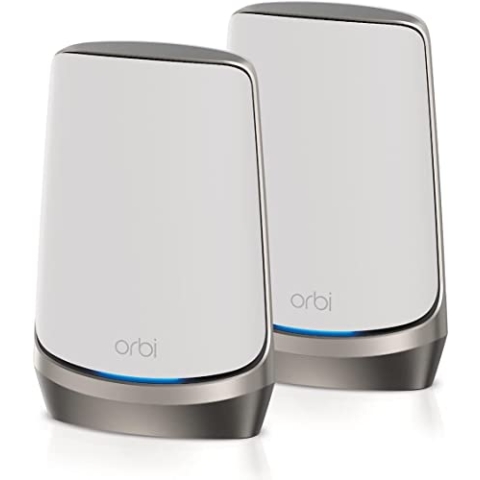 NETGEAR Orbi WiFi 6E Mesh Quad-Band WLAN System (RBKE962) | WiFi 6E Router mit 1 Satellit | Abdeckung bis zu 400 m² und 200 Geräte mit 10,8 GBit/s (AXE11000) | einfache App Installation