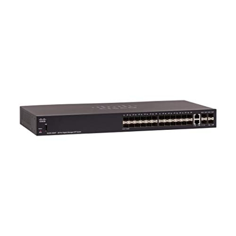 Cisco SG350-28SFP Managed Switch mit 24 Gigabit-Ethernet-SFP-Steckplätzen plus 2 SFP-Steckplätzen, 2 Gigabit-Ethernet Combo, eingeschränkter lebenslanger Schutz (SG350-28SFP-K9-EU)