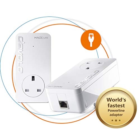 devolo Magic 2-2400 LAN Powerline Starter Kit: Powerline Kit (bis zu 2400 Mbps für Ihr Powerline-Heimnetzwerk, 1x GB LAN-Port, ideal für Online-Gaming, 4k/8k UHD-Streaming, stabiles Heimarbeiten)