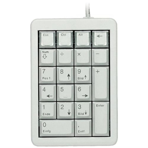 CHERRY G84-4700, Programmierbares Keypad, Deutsches Layout mit Numerik-Block, Kabelgebunden (USB-Anschluss), Plug & Play, Mechanische CHERRY ML Switches, Grau