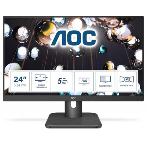 AOC 24E1Q - 24 Zoll FHD Monitor (1920x1080, 60 Hz, VGA, HDMI, DisplayPort) schwarz