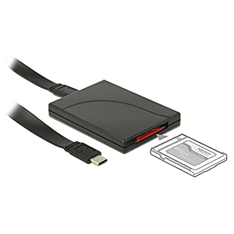 Delock 91749, USB-C Card Reader für CFexpress Speicherkarten (Unterstützt NVM Express (NVMe), 1x LED Anzeige, Datentransferrate bis zu SuperSpeed USB 10 Gbps)