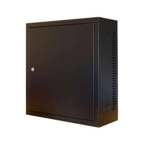 3U Wandschrank mit Metalltür 185mm tief - Schwarz - Traglast 60 kg