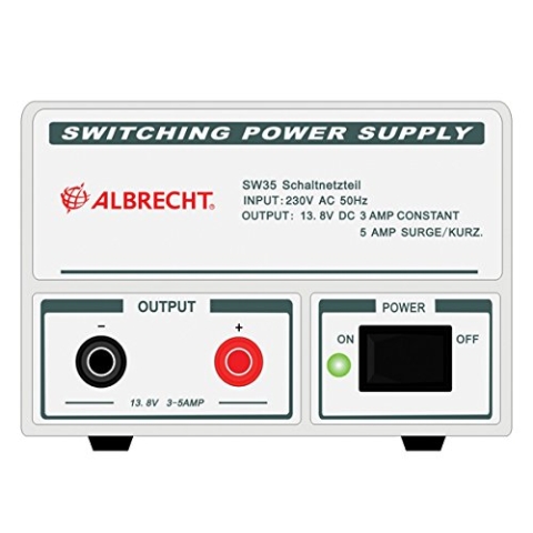 Albrecht SW 35 Schaltnetzteil, Innenraum-Adapter DE Puissance & Wechselrichter, AC zu DC, Stromversorgung für CB-Funkgeräte, weiß