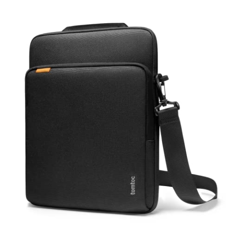 tomtoc 360° Laptop Tasche Hülle für Neu 16-Zoll MacBook Pro M4/M3/M2/M1 Pro/Max (2024-2019) A3403 A3186 A2991 A2780 A2485 A2141, Premium Stoßfest Rundumschutz Laptoptasche Schultertasche, Schwarz