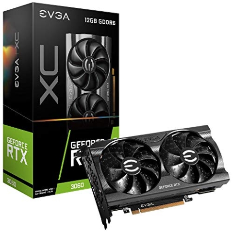 EVGA GeForce RTX 3060 XC Gaming, 12G-P5-3657-KR, 12GB GDDR6, Dual-Lüfter, Metall-Backplate