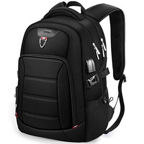 HOMIEE Rucksack Schule Schulrucksack Jungen Teenager 17,3 Zoll Laptop Rucksack Herren Groß Schultasche Notebook Rucksack Wasserdicht Schlanzen mit USB Ladeanschluss Arbeit Business Reisen