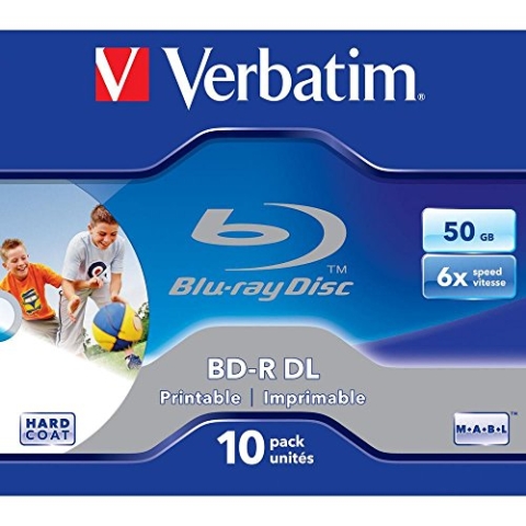 Verbatim BD-R Double Layer 50GB 6X w. Inkjet Print. No ID,10 Pack, 43736
