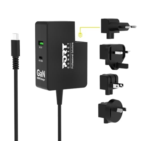 Port Connect Internationales Wandladegerät Gan 100 W USB-C