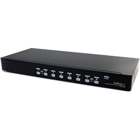 StarTech.com 8 Port Rackmount USB VGA KVM Switch, 8-fach VGA Umschalter mit Audio und OSD (On-Screen-Display)