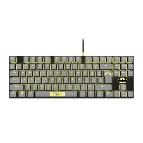 FRTEC - Batman Mechanische Tastatur mit Anti-Roll-Kabel, QWERTY, TKL Blauer Schalter, offizielle DC-Kollektion, kompatibler PC, Mac, PS5, Switch, Xbox Series X/S