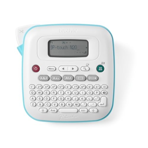 Brother PTN20 Tragbarer elektronischer Etikettiergerät mit 12 mm BTAG Verbrauchsmaterialien, QWERTY-Tastatur, LCD-Display, Handschneider, 3 Schriftarten, 10 Rahmen und 200 integrierte Symbole