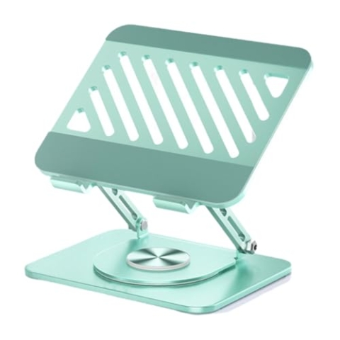 Verstellbarer Laptop-StäNder Mit Um 360 Grad Drehbarer Basis Tragbarer Laptop-ErhöHung Ergonomischer Laptop-ErhöHung Doppelter Drehschaft(Green)