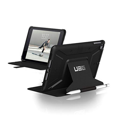 Urban Armor Gear Metropolis für Apple iPad Mini 5 (2019) / iPad Mini 4 Hülle nach US-Militärstandard - [Wake/Sleep, Stylus-Halter, Standfunktion] - schwarz