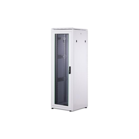 DIGITUS Netzwerkschrank - 19-Zoll Rack 36HE - 60x60 cm - Unique Serie - Traglast 800 kg - Nutztiefe 543 mm - Grau