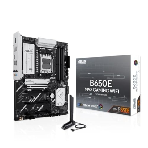 ASUS B650E MAX Gaming WiFi Mainboard Sockel AMD AM5 (ATX, DDR5, PCIe 5.0, 3X M.2, Wi-Fi 6E, Realtek 2.5Gb Ethernet, DisplayPort, HDMI, BIOS Flashback, Aura Sync)