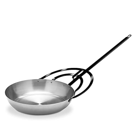 Vaello La Valenciana Miguera Bratpfanne mit langem Griff, 40 cm, Legierter Stahl, Silber