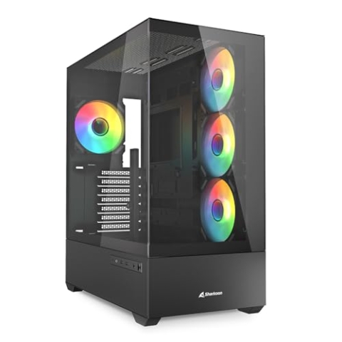 Sharkoon AK6 RGB PC Gehäuse, ATX, Schwarz
