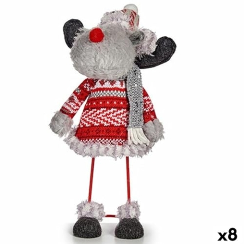 Weihnachten Rentier Figur Rot Grau 13 x 33,5 x 20 cm (8 Einheiten)