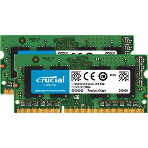 Crucial CT2K8G3S1339M 16GB (8GBx2) Speicher Kit für Mac (DDR3/DDR3L, 1333 MT/s, PC3-10600, SODIMM, 204-Pin)