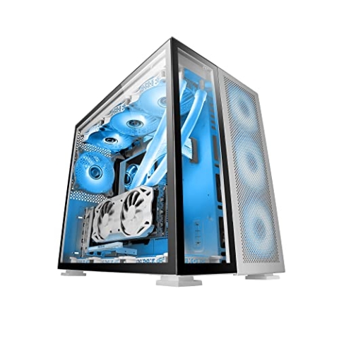 Mars Gaming MC-NOVA, Custom XXL E-ATX Gaming Tower, Luft- und Raumfahrt-Aluminium, Full Dual Window Tempered Glass, Dual Chamber Construction, USB-C