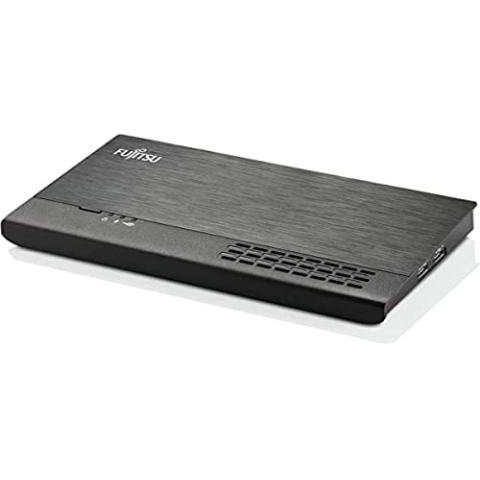 Fujitsu PR09 USB 3.0 (Typ C) schwarz – Dockingstation (mit Kabel, USB 3.0 – Gen 1) Type-C, 10, 100, 1000 Mbit/S, Netzteil, CC, 100-240