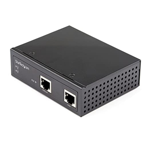 StarTech.com Industrial Gigabit PoE Injector - High Speed/High Power 90W - 802.3bt PoE++ 48V-56VDC Hutschiene UPoE/Ultra Power Over Ethernet Injektor Adapter -40C bis 75C - Robust (POEINJ1G90W)