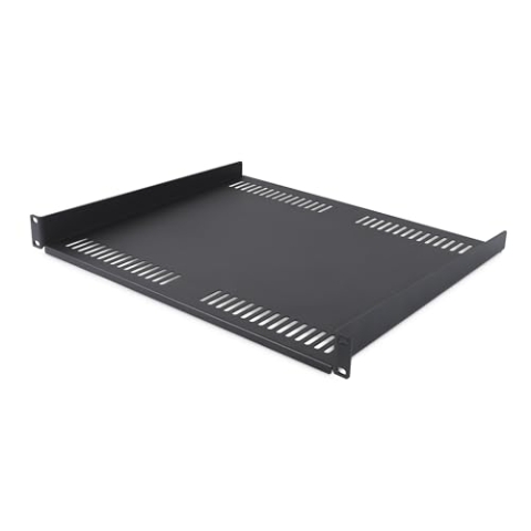 StarTech.com 1HE Belüftetes Server-Rack Fachboden, 40cm Tiefe, Perforierte Rackablage/Serverschrank Boden, Tragkraft 14kg