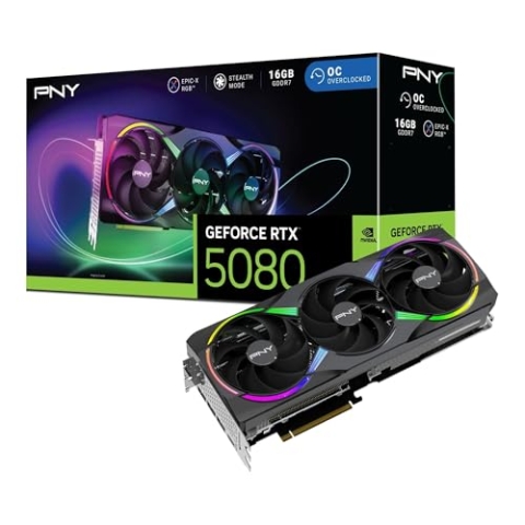 PNY GeForce RTX™ 5080 16GB ARGB OC Triple Fan Grafikkarte DLSS 4