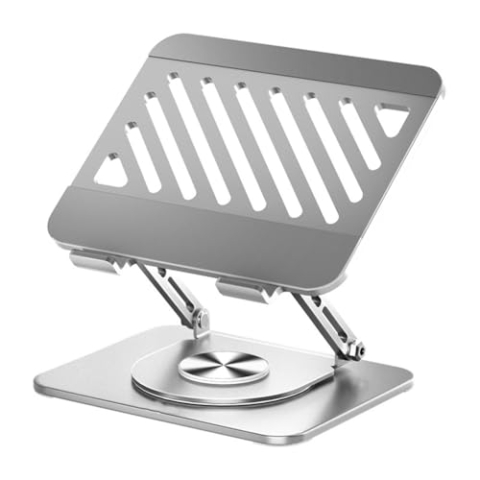 ZHXQRP Verstellbarer Laptop-StäNder Mit Um 360 Grad Drehbarer Basis Tragbarer Laptop-ErhöHung Ergonomischer Laptop-ErhöHung Doppelter Drehschaft(Gray)