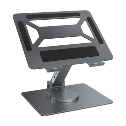 Laptop-StäNder for Schreibtisch Mit 360° Drehbarer Basis Ergonomisch Verstellbar Tragbar Notebook-StäNder Riser-Halter Computer-StäNder(Gray)