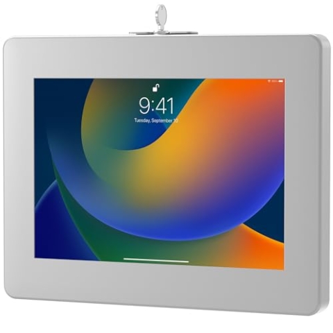 Verriegelbare iPad-Wandhalterung - CTA Anti-Diebstahl-Tablet-Wandhalterung für iPad Air 11 Zoll M2 (2024) - iPad Pro 11 Zoll M4 (2024) - iPad 10. Generation 11 Zoll - Galaxy Tab - Lenovo Tab 4 & mehr