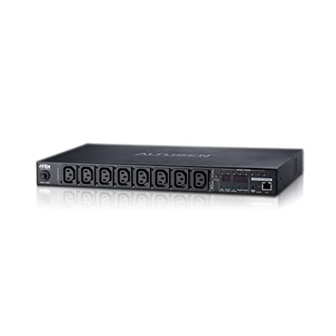 ATEN PE6108 IP-Fernschaltsteckdose, 8 Port, 1HE, 8X C13, 10A, Energiemessung, PE6108G, schwarz