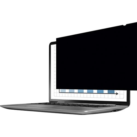 Fellowes Blickschutzfilter und Bildschirmschutz PrivaScreen für 14 Zoll (35,56 cm) Widescreen 16:9 Laptops - - Einfach anbringen und abnehmen mit Quick Reveal Tabs, schwarz
