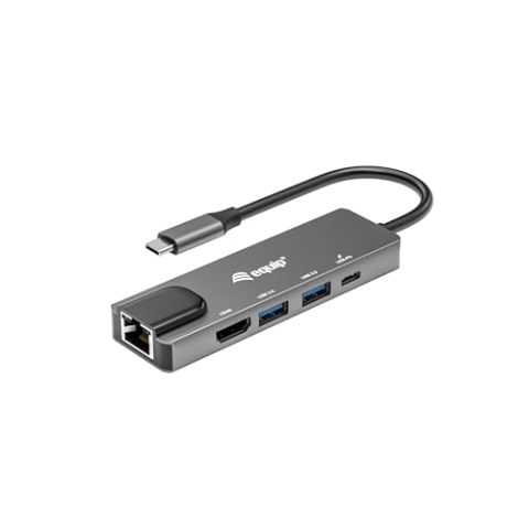 Equip 133489 USB-C 5-in-1-Multifunktionsadapter, HDMI, Gigabit LAN, USB 3.2 GEN1, 100 W USB PD