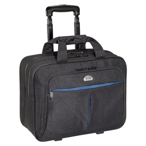 PEDEA Business Trolley Premium Air Laptop-Rollkoffer bis 17,3 Zoll (43,9 cm) mit Übernachtungsfach, schwarz