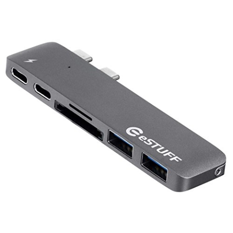 estuff usb-c-Hub Pro Grey USB 3.0 (3.1 Gen 1) type-c 5000 Mbit/s grau Hub & Hub – Hubs & Hub (USB 3.0 (3.1 Gen 1) type-c, Thunderbolt 3, USB 3.0 (3.1 Gen 1) type-a, USB 3.0 (3.1 Gen 1) type-c, 5000 Mbit/s, microSD (Transflash), microSDHC, microS