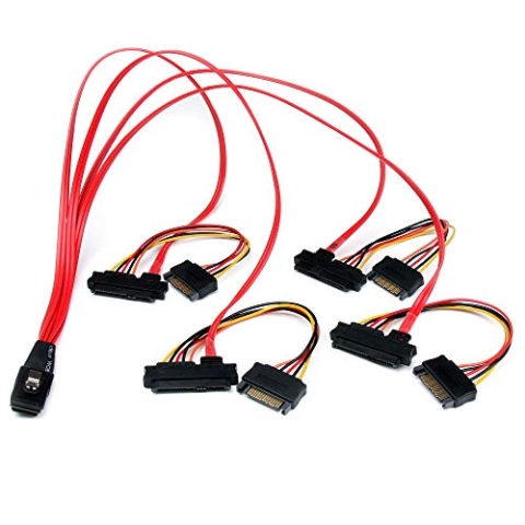StarTech.com Internes Serial-Attached SCSI Mini SAS Kabel 50cm - SF-8087 auf 4x SFF-8482 - Internes Mini SAS Kabel zu 4x SATA