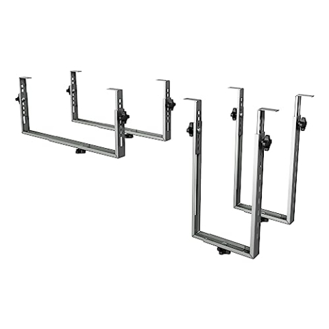 Dataflex Viewgo Computerhalterung - Schreibtisch 32.182 Silber, verstellbare PC-Halterung aus Stahl, Unter dem Tisch Computerhalterung, horizontale und vertikale Montage, Nutzlast bis 35 kg