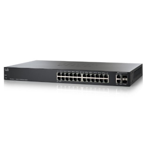 Cisco SF200-24 Smart Switch: 24 10/100 Ports, 2 Combo Mini-GBIC Ports (SLM224GTNA)