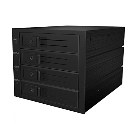 ICY BOX 4-Fach 3, 5 Zoll Backplane für 3X 5, 25 Zoll Schacht, SAS III 12 Gbit/S und SATA III 6 Gbit/S, Mini SAS HD Host, Lüfter 60610