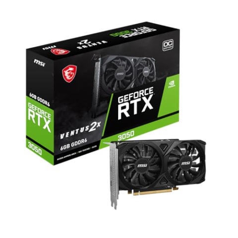MSI GeForce RTX 3050 Ventus 2X E 6G OC - 6GB GDDR6, 14 Gbps, 96-bit