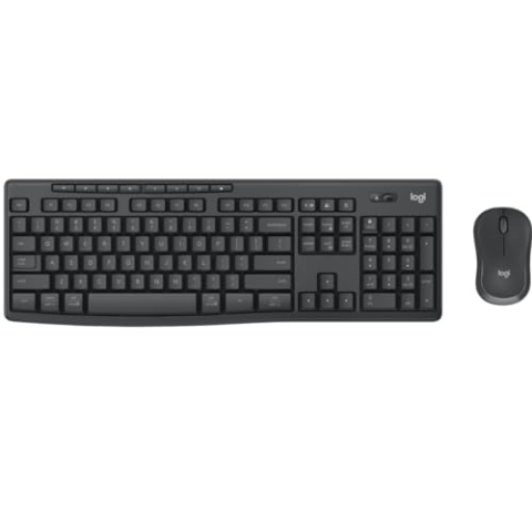 Logitech MK370 Combo for Business, Volle Groeße (100%), RF Wireless + Bluetooth, Membran Key Switch, QWERTY, Graphit, Maus enthalten (920-012072)