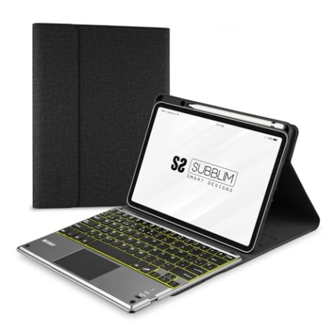 SUBBLIM Schutzhülle mit Tastatur, beleuchtet, Keytab Pro BT Touchpad iPad 10,9 Zoll / 10. Gen.