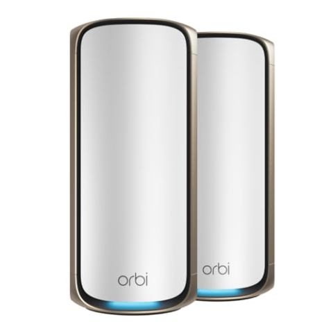 NETGEAR 7 Mesh WLAN System Netgear Orbi Quadband (RBE972S), Base + 1 Satellite Repeater, Abdeckung bis zu 440 m², 200 Geräte, 10 Gbit Internetanschluss, BE27000 802.11be (bis zu 27 Gbit/s)