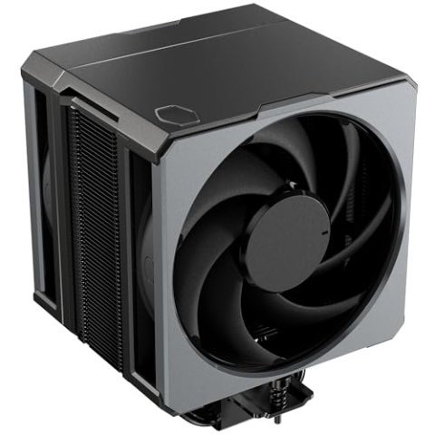 Cooler Master Hyper 612 Apex CPU-Luftkühler – 6 supraleitende Heatpipes (TDP 260 W), 2 x 120P 120mm Mobius-Lüfter, kompakter Kühlkörper, Keine RAM-Störungen – AMD- und Intel-Sockel-kompatibel
