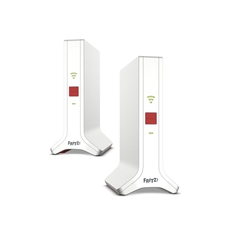 FRITZ!Mesh Set 4200 2-Pack (WLAN-Mesh-System bestehend aus zwei FRITZ!Repeater 3000 AX, Triband-Wi-Fi 6 bis zu 4.200 MBit/s, WLAN-Abdeckung für 3-5 Räume, geeignet für den internationalen Gebrauch)