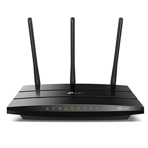 TP-Link Archer C1200 AC1200 Gigabit Dualband WLAN Router (für Anschluss an Kabel-/DSL-/GlasfaserModem, 300 Mbit/s (2,4GHz) + 867 Mbit/s (5GHz), IPv6, App Steuerung, USB 2.0, Media/FTP/Print Server), schwarz