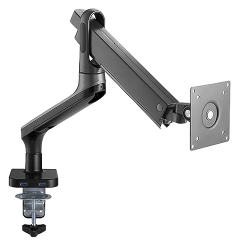 My Wall HL22-1L Vollbeweglicher Tischhalter mit Gasdruckfeder für Flachbildschirme, Monitor Halterung, 2 USB-Anschlüsse, Kabelmanagement, Monitor Arm, 17" bis 32", belastbar 2-9 kg